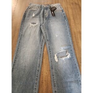 Fashion Nova " Tied to you "  Straight‎ Leg Jeans Size 3 NWT